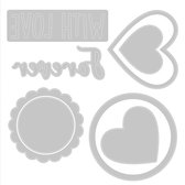 Sizzix Framelits Snijmal & Stamps Set - Love Hearts - 8 stuks