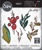 Sizzix Thinlits Snijmal Set - Holiday Brushstroke - 9 stuks