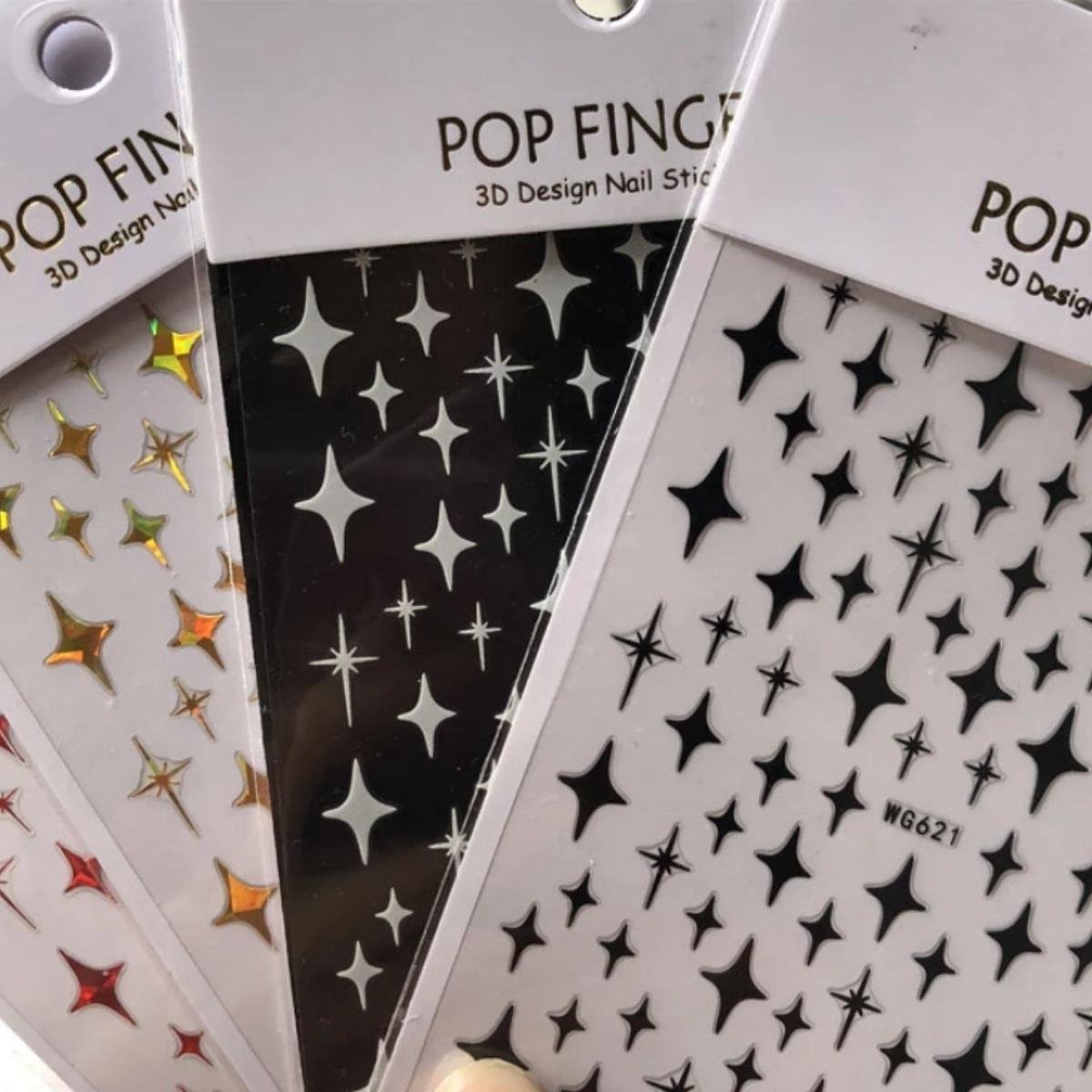 Goedkoopste GUAPÀ® Nagelstickers | Nagel Stickers Sterretjes | Nail Art 3D Stickers | Nagelstickers Kinderen | Nagel Stempel | 4 Nagelstickers Velletjes
