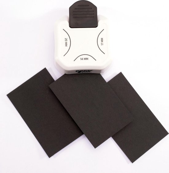 Paperfuel hoekpons - 3 in 1 papier pons - 14,77,20 mm - Wit, Zwart - Paperfuel