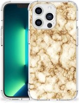 Telefoonhoesje met foto iPhone 13 Pro Max GSM Hoesje met doorzichtige rand Marmer Goud