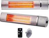 AREBOS Infrarood Heater - 2000W - 3 Warmteniveaus - Terrasverwarmer Elektrisch - Binnen en Buiten Gebruik - Zilver