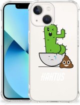 Siliconen Hoesje Geschikt voor iPhone13 mini Telefoon Hoesje met doorzichtige rand Cactus Poo