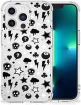 Telefoon Hoesje Geschikt voor iPhone 13 Pro Case met transparante rand Silver Punk