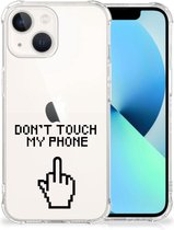 Smartphonehoesje Geschikt voor iPhone13 Telefoon Hoesje met doorzichtige rand Finger Don't Touch My Phone