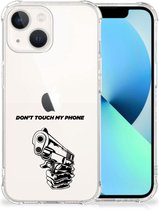 Telefoonhoesje  iPhone 13 Leuk TPU Backcase met transparante rand Gun Don't Touch My Phone