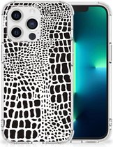 Back Cover Siliconen Hoesje Geschikt voor iPhone 13 Pro GSM Hoesje met doorzichtige rand Slangenprint