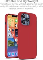 Hoesje Geschikt voor iPhone 13 Pro Max – Liquid siliconen backcover – Rood