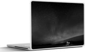 Laptop sticker - 15.6 inch - Noorderlicht boven hut - zwart wit - 36x27,5cm - Laptopstickers - Laptop skin - Cover