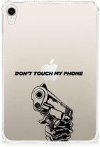 Tablet Hoesje met foto Geschikt voor Apple iPad mini 6 (2021) Siliconen Bumper Gun Don't Touch My Phone met doorzichte zijkanten