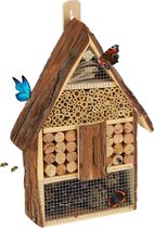 Relaxdays insectenhotel klein - hout - bijenkast - bijenhotel - insectenhuis voor vlinders