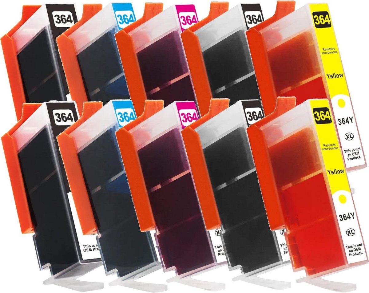 MediaHolland - Huismerk Inkt Cartridges voor HP 364XL Printers - Set van 10 Stuks - 4 Kleuren - HP Inktpatronen, Cartridge