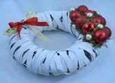 Couronne de Noël, couronne, arrangement de Noël. Ø 30 cm, blanc/or/rouge