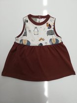 k&b -  baby Meisjes jurkje met volledige rok bordeaux Maat 74