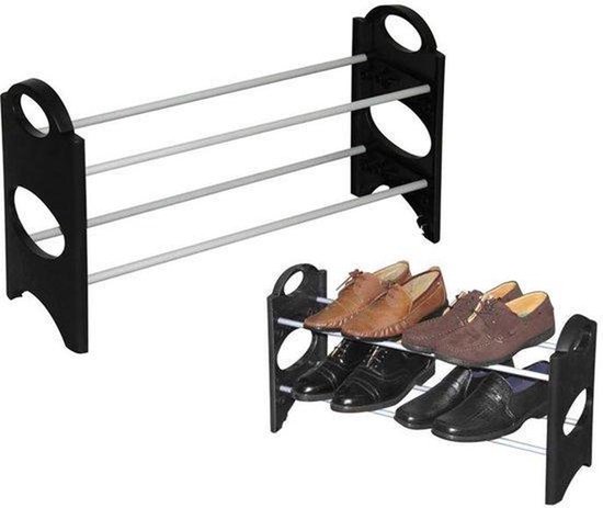 Luxe Modulaire schoenenkast - Zwart - Voor de gang - 3 modules & 6 planken