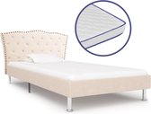 Bed Met Traagschuim Matras Stof Donkergrijs 160X200 Cm