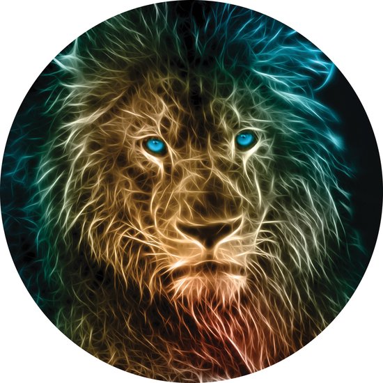 Tizato - Wall Circle Lion – Sticker Muursticker Circle autocollant – Ø 182 cm