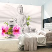 Zelfklevend fotobehang - Boeddha en orchideeën, 8 maten, premium print