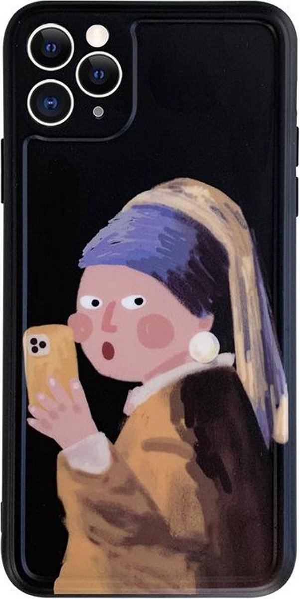 Grappig schilderij iPhone hoesje/case - iPhone 12 promax - Shockproof Case - Zwart