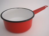 Emaille steelpan - Ø 16 cm - 1,5 liter - rood