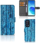 Magnet Case OPPO Reno 6 Pro+ 5G Telefoonhoesje Wood Blue