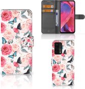 Smartphone Hoesje OPPO A54 5G | A74 5G | A93 5G Flipcase Cadeautjes voor Moederdag Butterfly Roses
