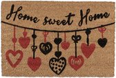 Relaxdays deurmat kokos - voetmat Home Sweet Home - kokosmat - 60 x 40 cm - antislip