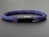 Armband dames touw -  heren armbanden scheepstouw Galeara Riu met magnetische sluiting - Navy Blauw 20.5cm