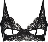 Hunkemöller Dames Lingerie Niet-voorgevormde longline beugel bh Eve  - Zwart - maat D75