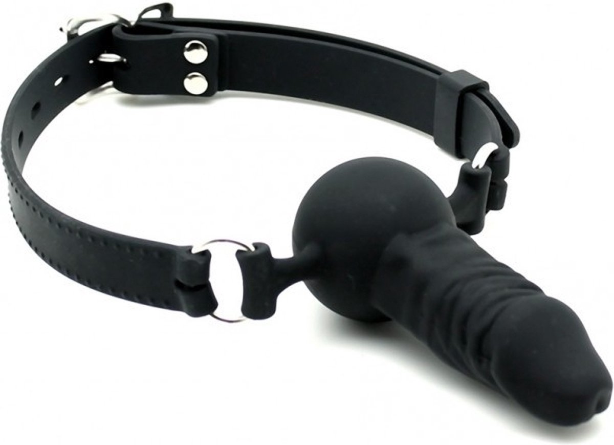 Goedkoopste Bondage Play - siliconen mondknevel met penis