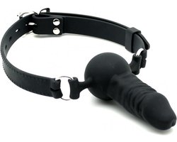 Bondage Play - siliconen mondknevel met penis