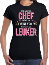 Deze kanjer is chef net als een gewone vrouw maar dan veel leuker t-shirt zwart - dames - beroepen / moederdag / cadeau shirts S
