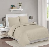 The Linen Collection - Dekbedovertrekset -  Katoensatijn - Beige - 240x220 - 250 Thread Count
