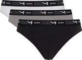 Dim Coton Stretch - Lot de 3 slips pour hommes - Noir / Gris / Blanc - Taille XL