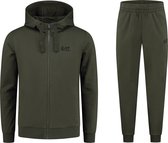 EA7 Train Core ID Hooded Joggingpak Trainingspak - Maat S  - Mannen - donker groen