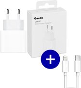 Gmedia - Oplaad Adapter 20W USB-C + 1M kabel - Power Adapter oplader - Wit - Geschikt voor Apple iPhone 12 - Apple iPad - USB-C Apple Lightning - Snellader iPhone 12 / iPad / X / 1