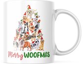 Kerst Mok met afbeelding: Christmas dogs tree  | Kerst Decoratie | Kerst Versiering | Grappige Cadeaus | Koffiemok | Koffiebeker | Theemok | Theebeker