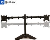 Qualux® Monitorbeugels - Monitor Standaard 2 Schermen - Monitor arm - Scherm Beugel - Zwart