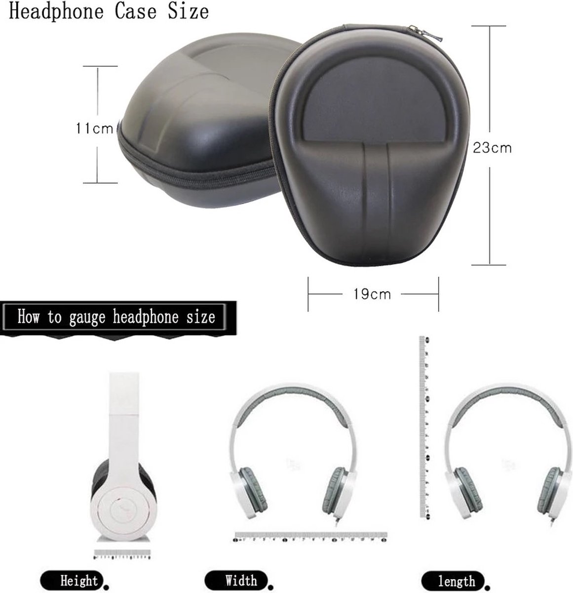 Relaxdays koptelefoonhouder, bamboe en metaal, headset standaard, on & over ear, met vakje, elegant design, natuur