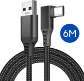 Interesting Living Quest 2 Link Kabel - 6 Meter - USB 3.0 naar USB C - Oculus Quest 2 - Oculus - Oculus Quest - Voor Quest en Quest 2 VR Bril - Zwart