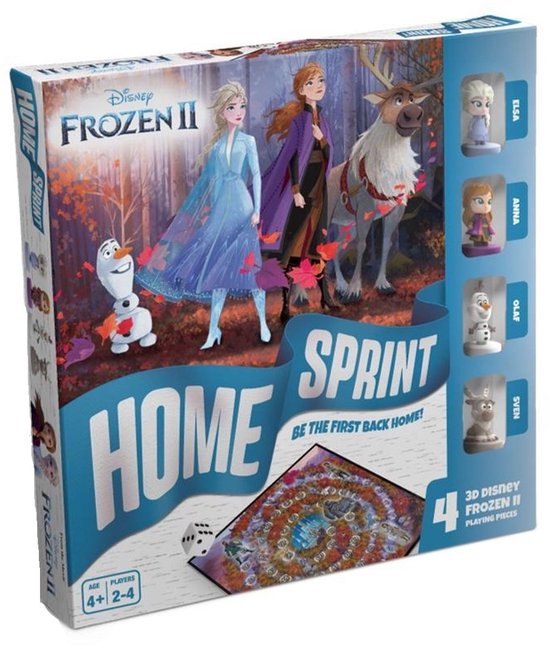 Frozen 2 bordspel - 4 mini figuurtjes (Anna, Elsa, Olaf en Sven)