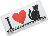 Kentekenplaat 'I Love Cat' Pianotoetsen