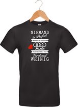 mijncadeautje - T-shirt - outlet - zwart - Niemand is perfect - Love my Audi - maat M