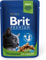Brit Premium - Natvoer - Gesteriliseerde Kat - Zakje -  Kip Plakjes - 100GR - 1ST