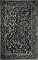 Vintage Laagpolig Vloerkleed "Ira" - Perzisch Tapijt met Oosterse motieven in de kleur Groen/Blauw met Terracotta accent 160 x 230 cm