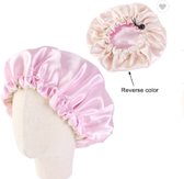 Kinderen slaapmuts - Haarverzorging - Kinderen hair bonnet - Verstelbare elastische band - Licht roze - Satijnen slaapmuts - Satijn bonnet - Bonnet - Kind - Nachtmuts - Sleep cap – Kinderen hoofddeksel