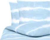 Housse de couette - tie dye - bleu avec blanc - lits jumeaux - 240x220 cm - avec taies d'oreiller