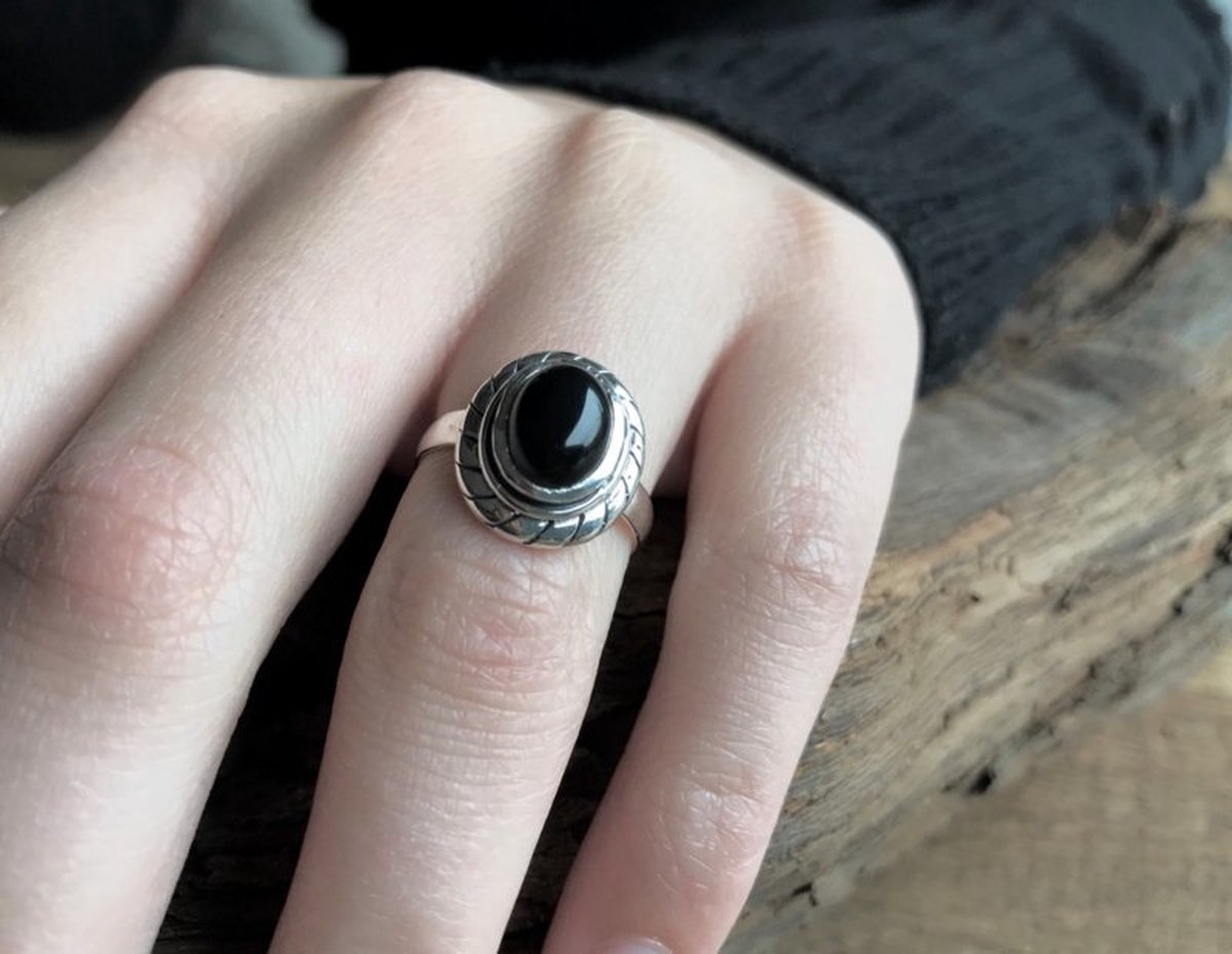 Zilveren Black Onyx ring Martina
