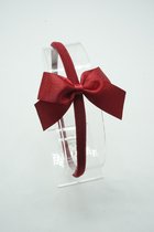 Haarband Nylon met baby strik - Kleur Bordeaux 193 - Haarstrik – Kerst strik rood - Glitter haarstrik - Luxe zijstrik - Babyshower - Kraamcadeau - Bows and Flowers