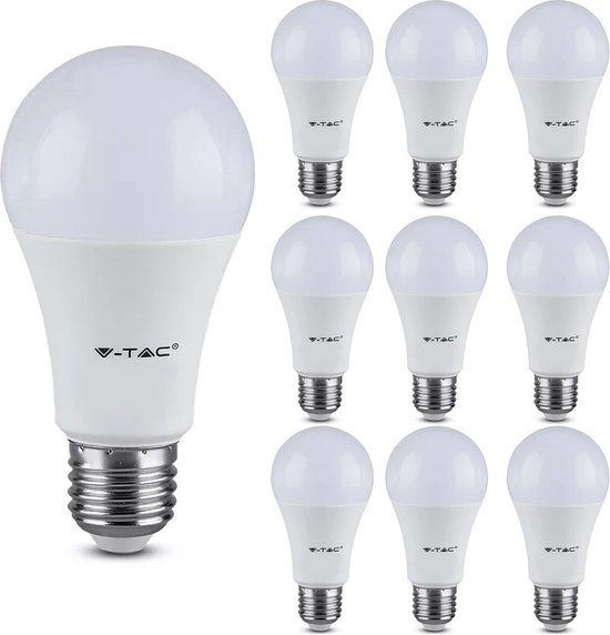 V-TAC - Voordeelpack E27 LED Lamp - A60 peertje - 9,5 Watt 1521 Lumen - 4000K... | bol.com
